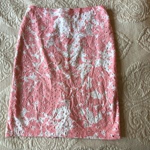 New York & Co Pink and White Pencil Skirt